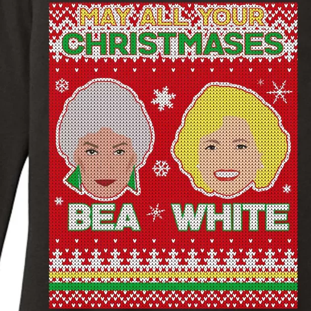 May All Your Christmases Bea White Ugly Christmas Womens CVC Long Sleeve Shirt