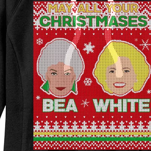 May All Your Christmases Bea White Ugly Christmas Women's Fleece Hoodie