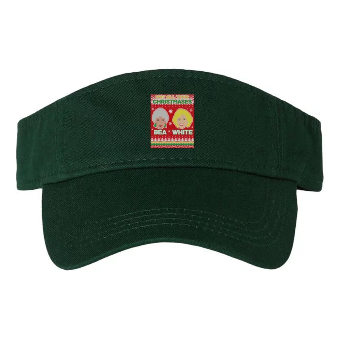 May All Your Christmases Bea White Ugly Christmas Valucap Bio-Washed Visor