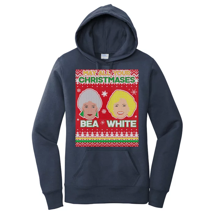 May All Your Christmases Bea White Ugly Christmas Women's Pullover Hoodie