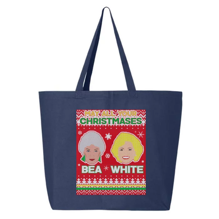 May All Your Christmases Bea White Ugly Christmas 25L Jumbo Tote