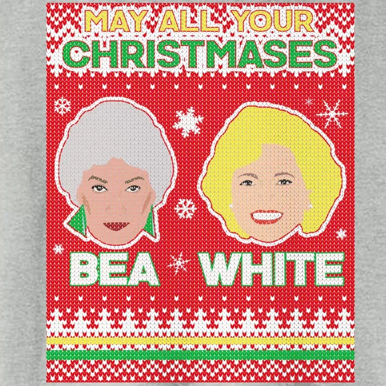 May All Your Christmases Bea White Ugly Christmas Women's Crop Top Tee