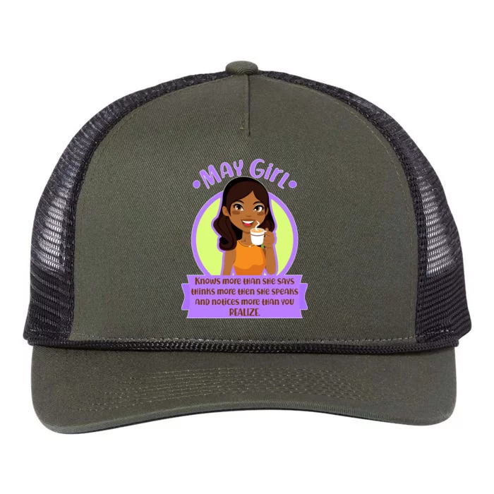 May Birthday Girl Knows More Than You Realize Retro Rope Trucker Hat Cap