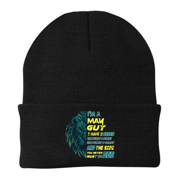 May Birthday Guy Has 3 Sides Sweet Funny Crazy Knit Cap Winter Beanie