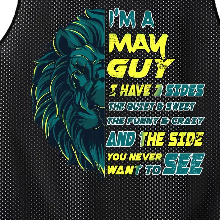 May Birthday Guy Has 3 Sides Sweet Funny Crazy Mesh Reversible Basketball Jersey Tank