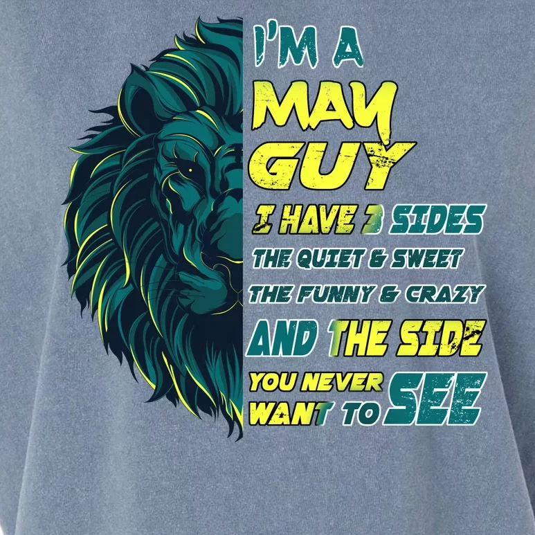 May Birthday Guy Has 3 Sides Sweet Funny Crazy Garment-Dyed Women's Muscle Tee