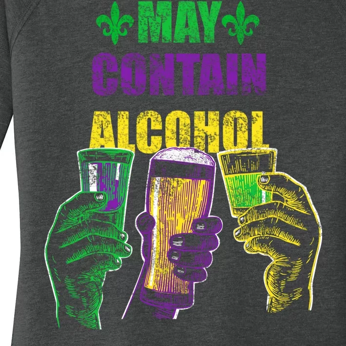 May Contain Alcohol Mardi Gras Women's Perfect Tri Tunic Long Sleeve Shirt