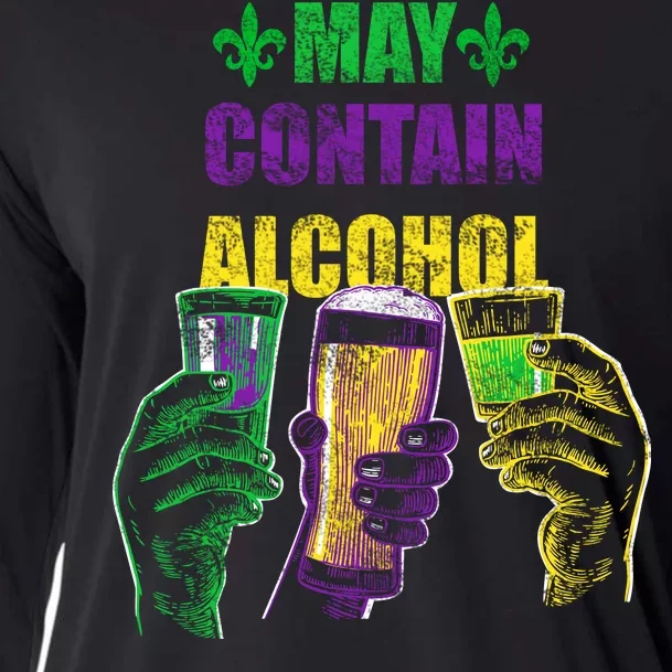 May Contain Alcohol Mardi Gras Cooling Performance Long Sleeve Crew