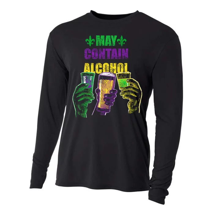 May Contain Alcohol Mardi Gras Cooling Performance Long Sleeve Crew