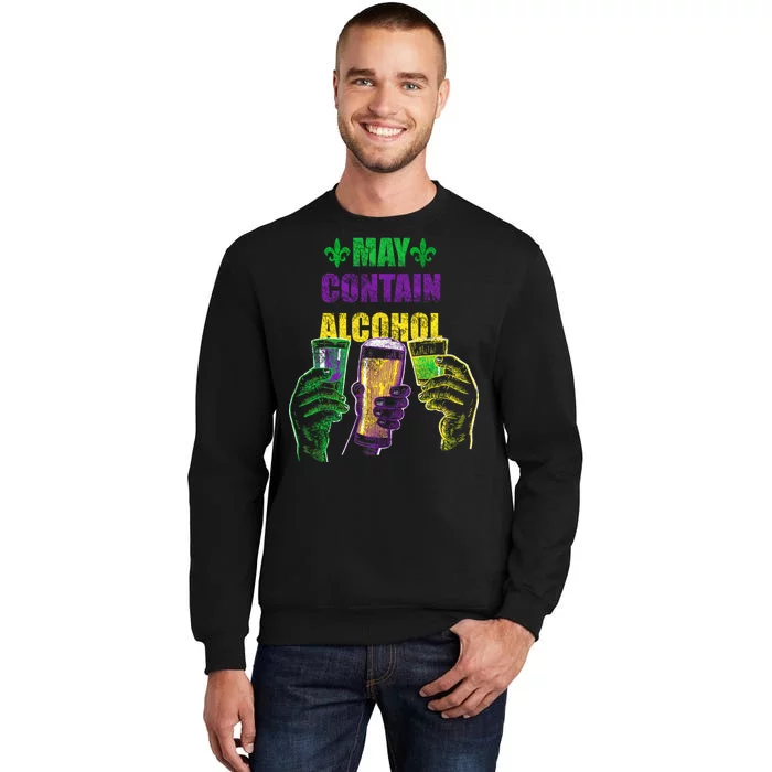 May Contain Alcohol Mardi Gras Tall Sweatshirt