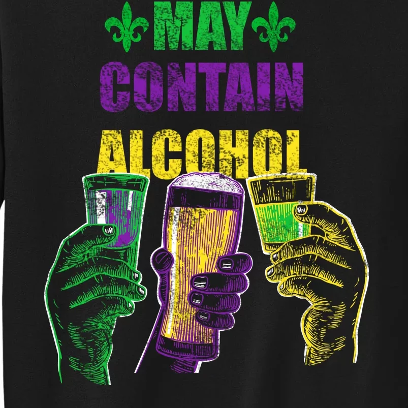 May Contain Alcohol Mardi Gras Tall Sweatshirt