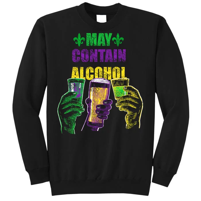 May Contain Alcohol Mardi Gras Tall Sweatshirt