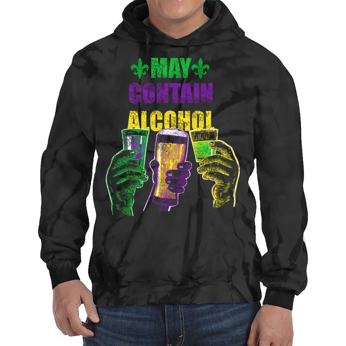 May Contain Alcohol Mardi Gras Tie Dye Hoodie