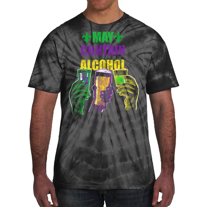 May Contain Alcohol Mardi Gras Tie-Dye T-Shirt