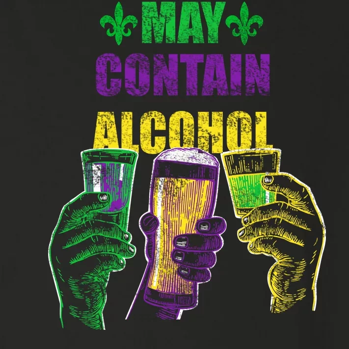 May Contain Alcohol Mardi Gras Toddler Long Sleeve Shirt