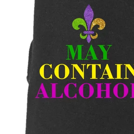 May Contain Alcohol Mardi Gras Spaid Doggie 3-End Fleece Hoodie