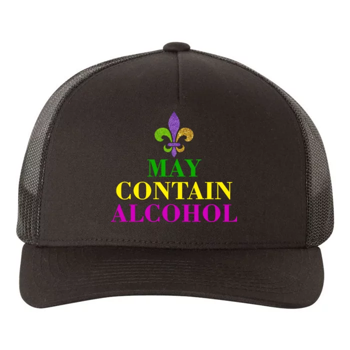 May Contain Alcohol Mardi Gras Spaid Yupoong Adult 5-Panel Trucker Hat