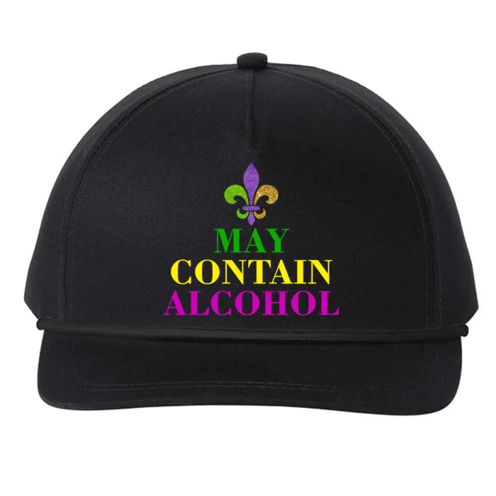 May Contain Alcohol Mardi Gras Spaid Snapback Five-Panel Rope Hat