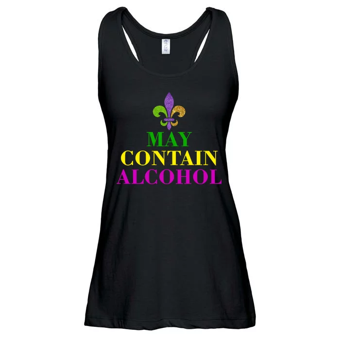 May Contain Alcohol Mardi Gras Spaid Ladies Essential Flowy Tank