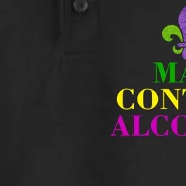 May Contain Alcohol Mardi Gras Spaid Dry Zone Grid Performance Polo