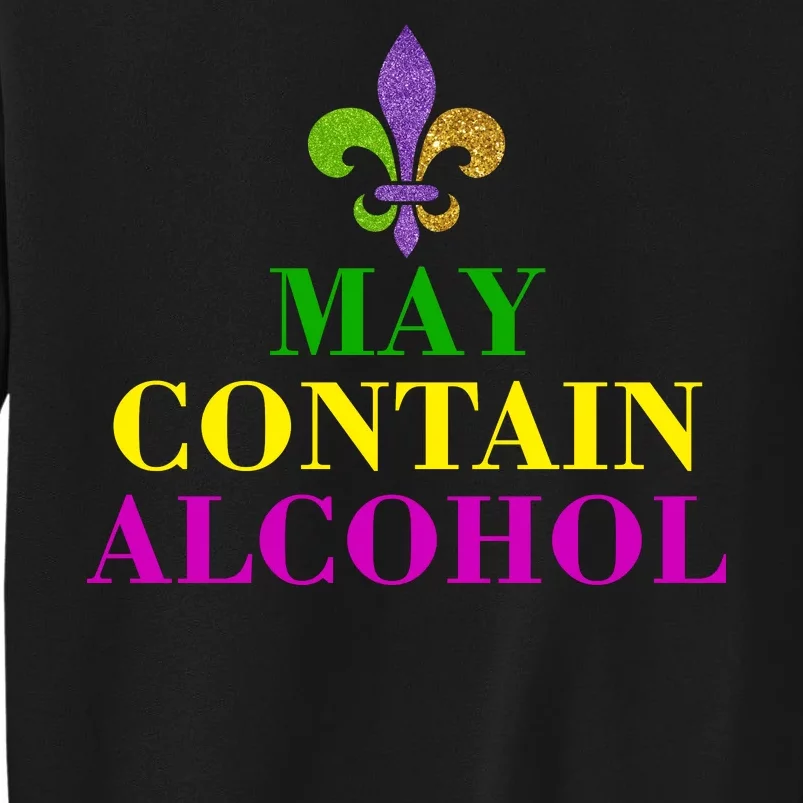 May Contain Alcohol Mardi Gras Spaid Tall Sweatshirt