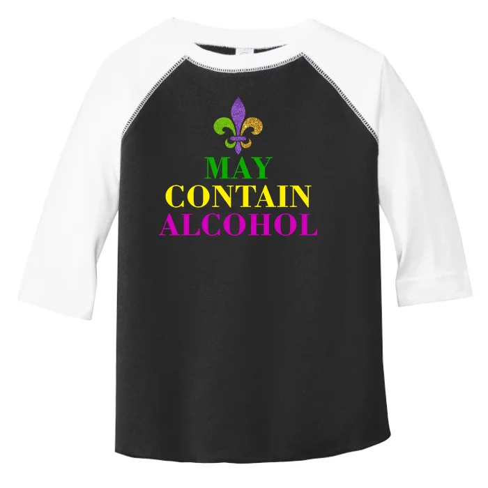 May Contain Alcohol Mardi Gras Spaid Toddler Fine Jersey T-Shirt