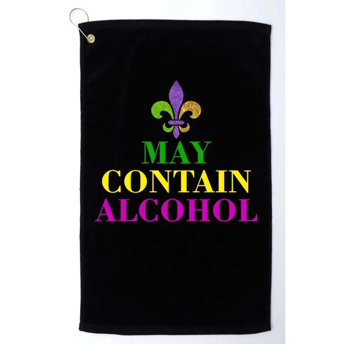 May Contain Alcohol Mardi Gras Spaid Platinum Collection Golf Towel