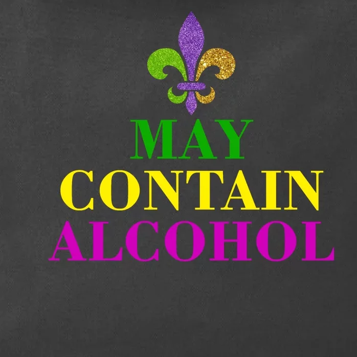 May Contain Alcohol Mardi Gras Spaid Zip Tote Bag