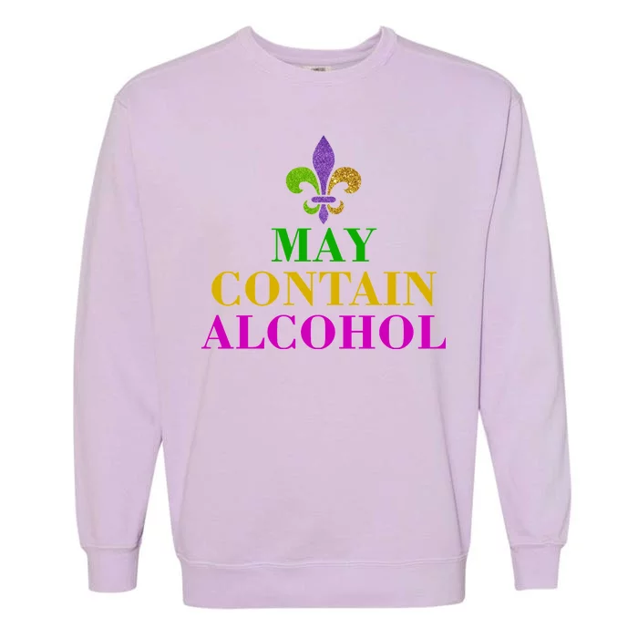 May Contain Alcohol Mardi Gras Spaid Garment-Dyed Sweatshirt