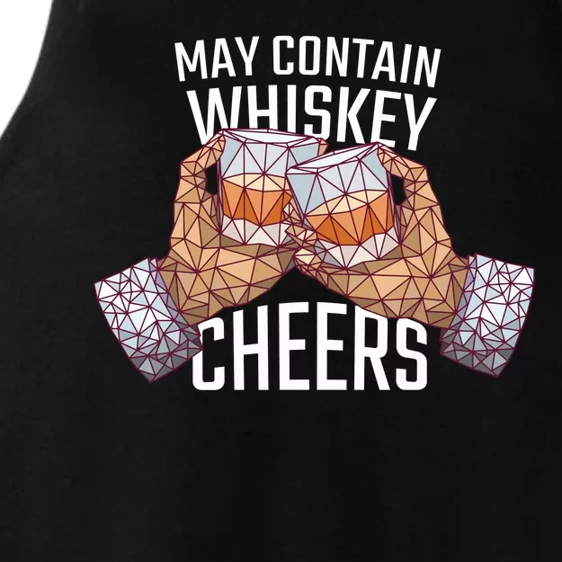 May Contain Whiskey Cheers Ladies Tri-Blend Wicking Tank