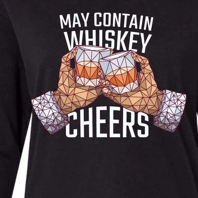 May Contain Whiskey Cheers Womens Cotton Relaxed Long Sleeve T-Shirt