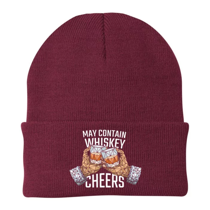 May Contain Whiskey Cheers Knit Cap Winter Beanie