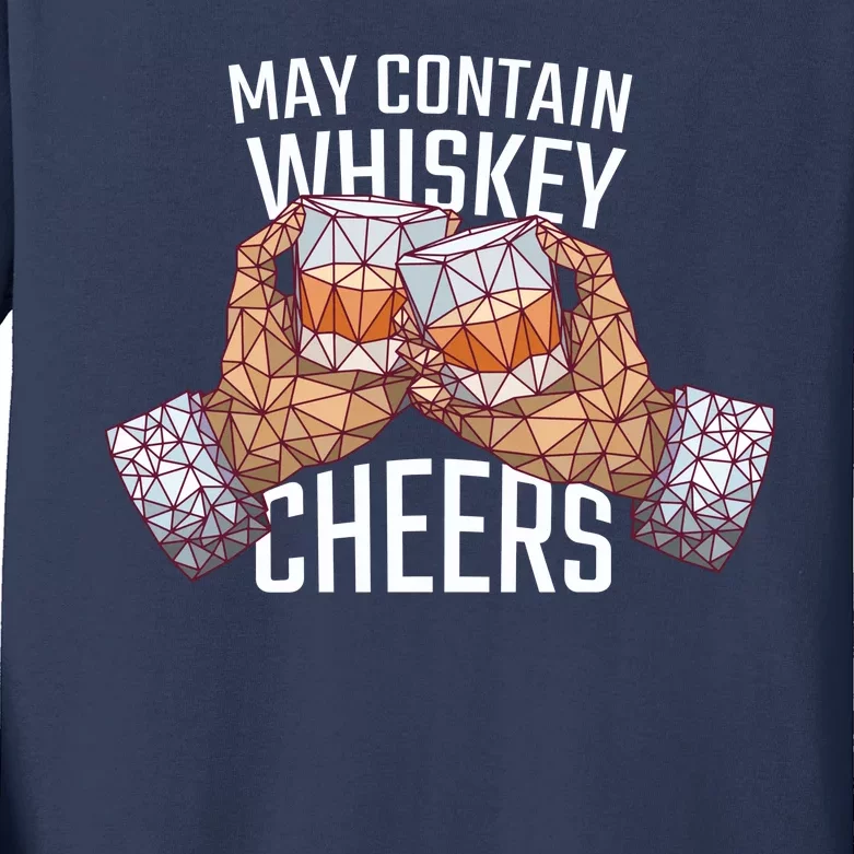 May Contain Whiskey Cheers Kids Long Sleeve Shirt