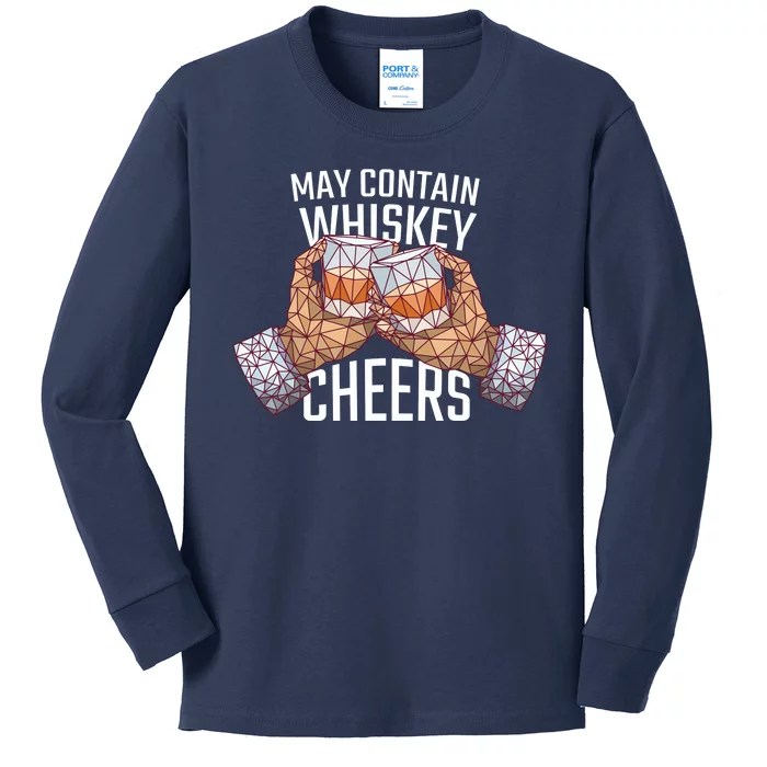 May Contain Whiskey Cheers Kids Long Sleeve Shirt