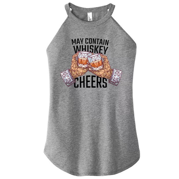 May Contain Whiskey Cheers Women’s Perfect Tri Rocker Tank