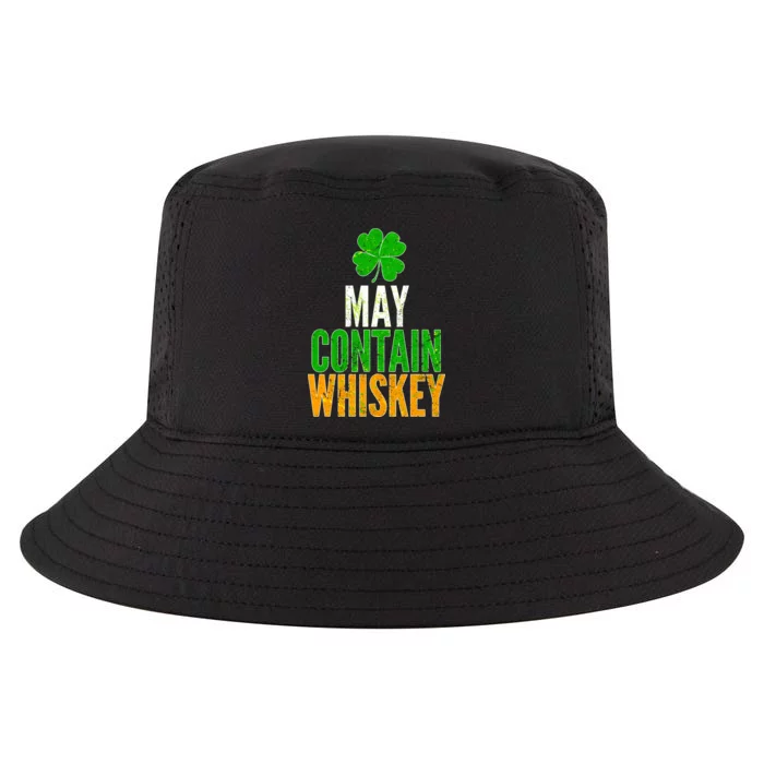 May Contain Whiskey Funny St Patricks Day Cool Comfort Performance Bucket Hat