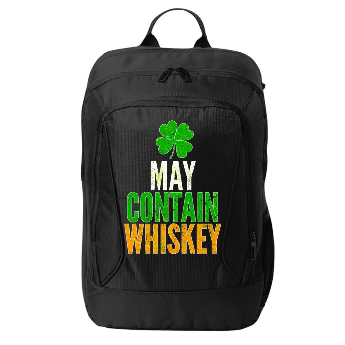 May Contain Whiskey Funny St Patricks Day City Backpack