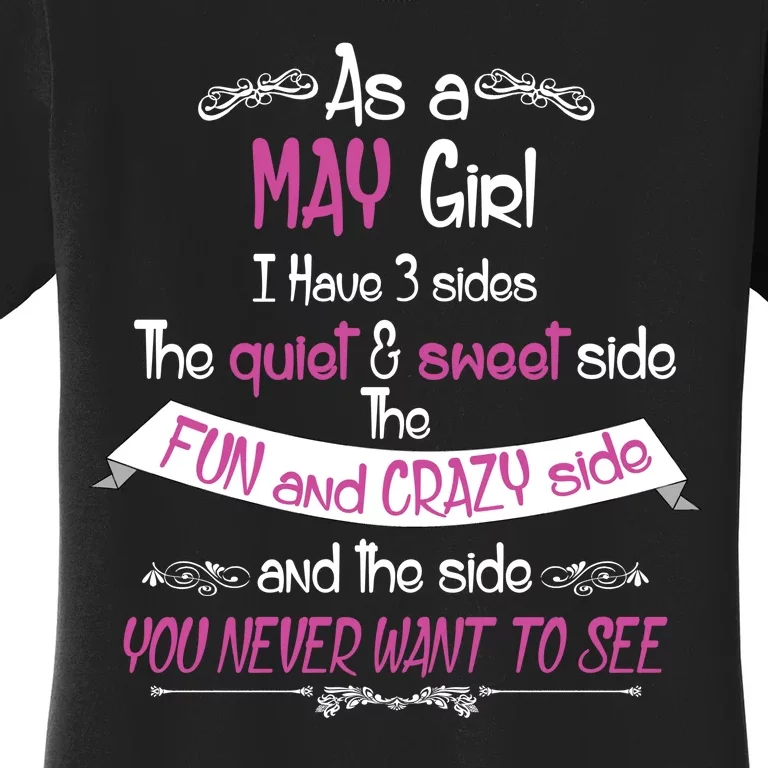 May Girl Sweet But Crazy Funny Birthday Women's T-Shirt