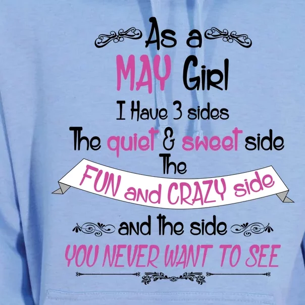 May Girl Sweet But Crazy Funny Birthday Unisex Surf Hoodie