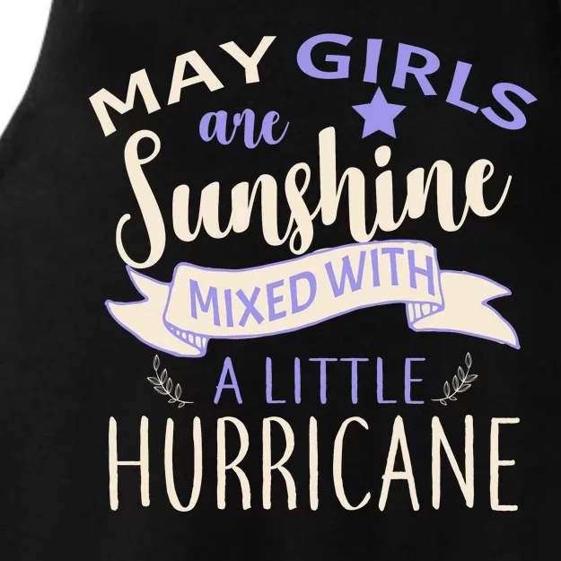 May Girls Are Sunshine Mixed With Hurricane Ladies Tri-Blend Wicking Tank