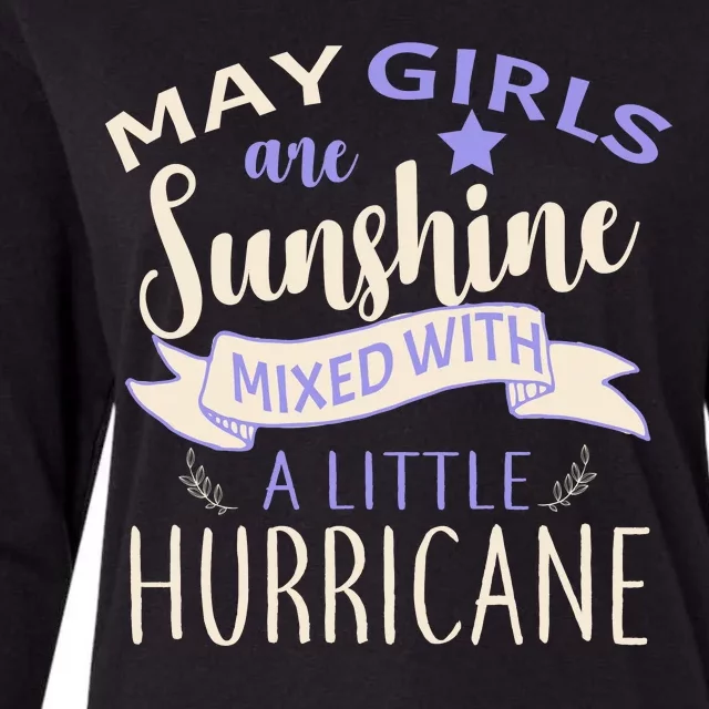 May Girls Are Sunshine Mixed With Hurricane Womens Cotton Relaxed Long Sleeve T-Shirt