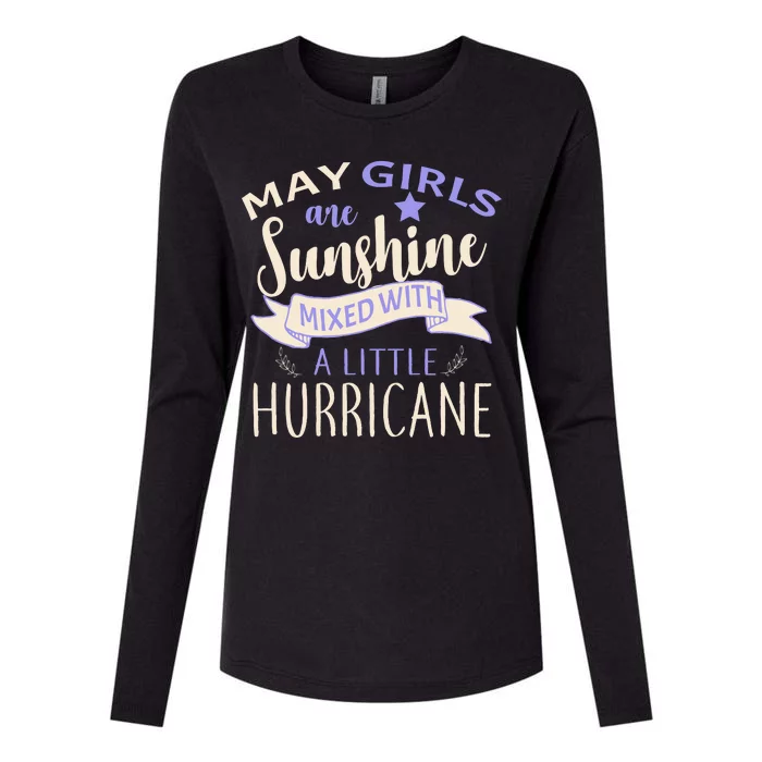 May Girls Are Sunshine Mixed With Hurricane Womens Cotton Relaxed Long Sleeve T-Shirt