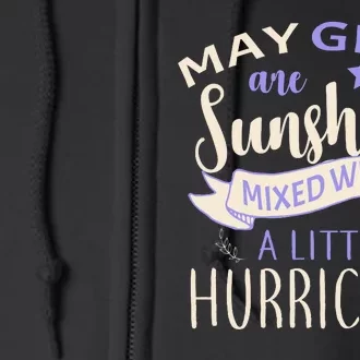 May Girls Are Sunshine Mixed With Hurricane Full Zip Hoodie