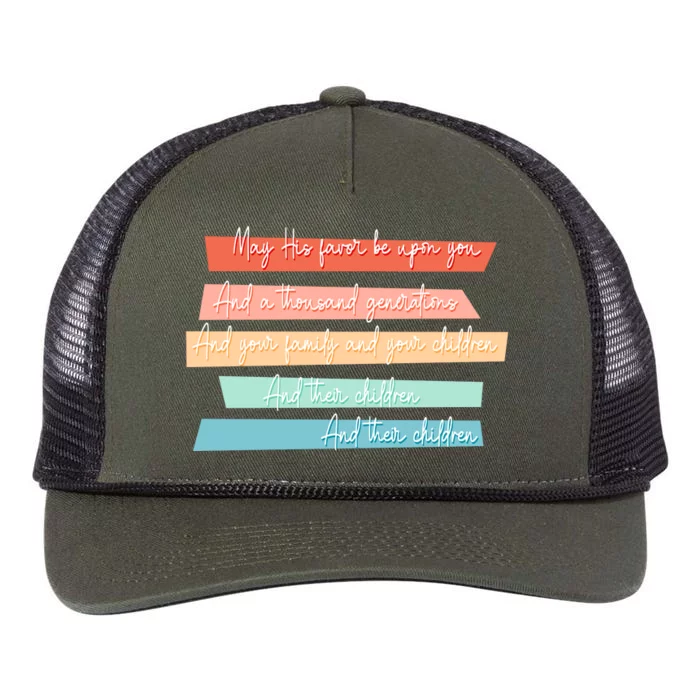 May His Favor Be Upon You Quote Retro Rope Trucker Hat Cap