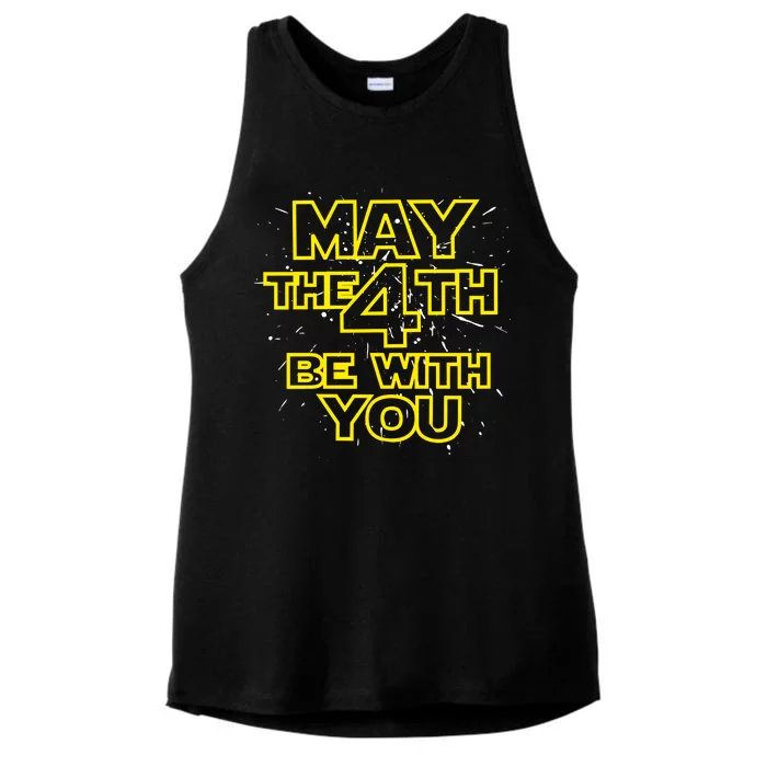 May the 4th Be With You Ladies Tri-Blend Wicking Tank