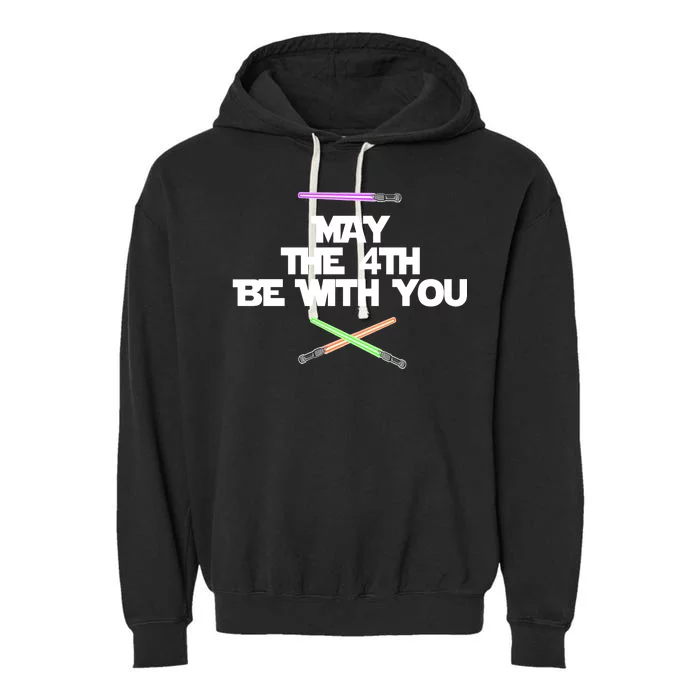 May The 4th Be With You Lightsabers Garment-Dyed Fleece Hoodie