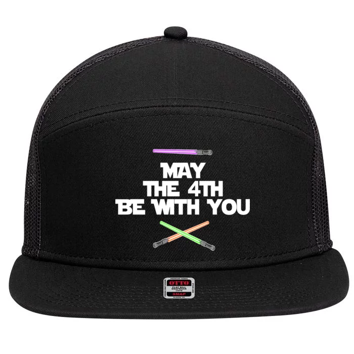 May The 4th Be With You Lightsabers 7 Panel Mesh Trucker Snapback Hat