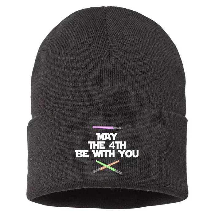 May The 4th Be With You Lightsabers Sustainable Knit Beanie