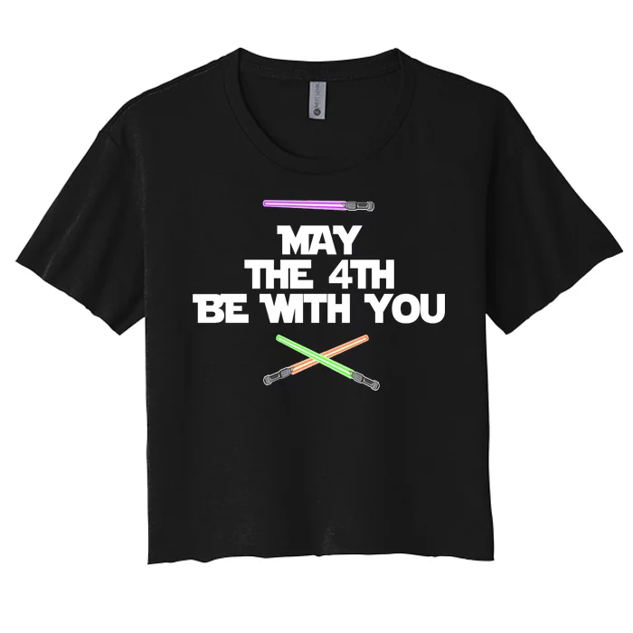 May The 4th Be With You Lightsabers Women's Crop Top Tee