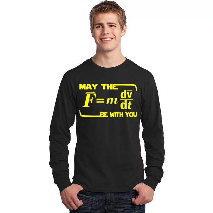 May The (F=mdv/dt) Be With You Physics Tall Long Sleeve T-Shirt